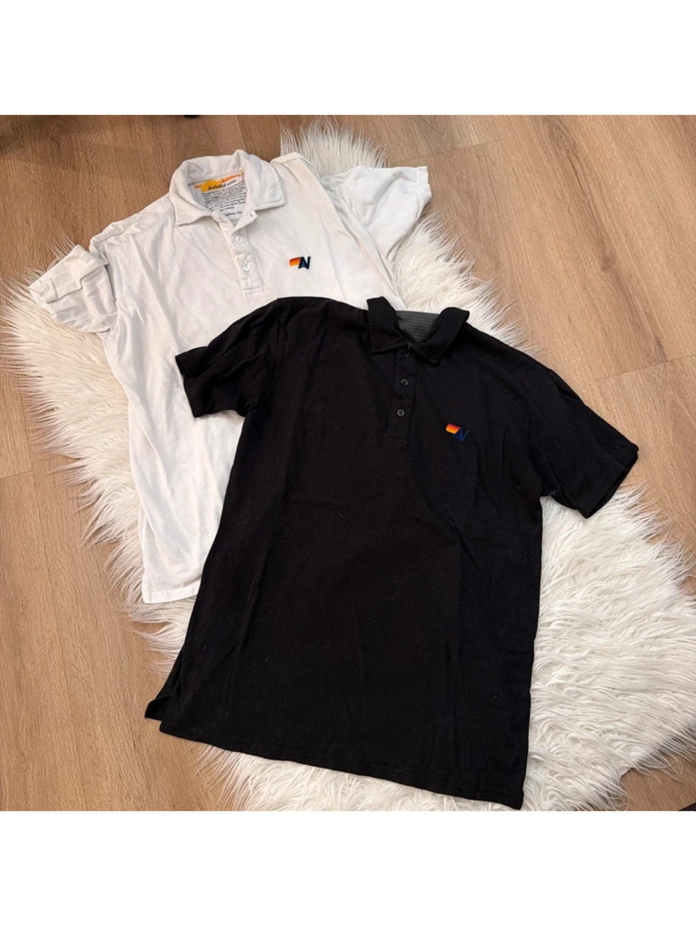 Aviator Nation black and white polo shirt bundle size  L